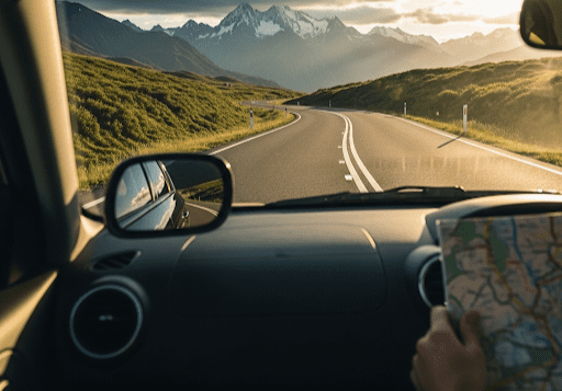 Perjalanan menuju Bromo dari Malang menggunakan mobil rental yang nyaman.