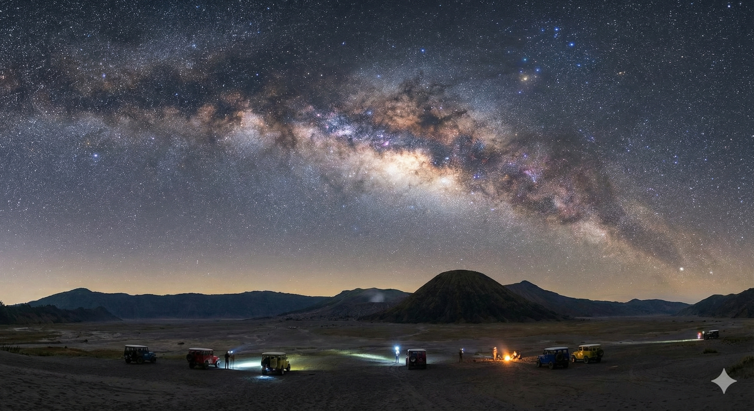 Pemandangan Milky Way Galaksi Bima Sakti di Lautan Pasir Bromo