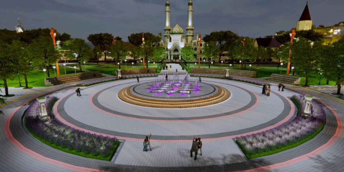 alun alun kota malang sebagai tempat wisata di malang untuk menikmati suasana santai
